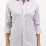 Uniqlo Purple White Striped Collared Long Sleeve Button Up Dress Shirt Photo 0
