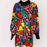 Farm Rio Black Tropical Garden Sweater Dress Size Medium Photo 4
