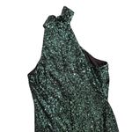 Badgley Mischka  Halter Neck Sequin Gown in Green, Size US 12 Photo 10