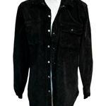 Lucky Brand Womens Charcoal Gray Velour Pearl Snap Long Sleeve Shirt Shacket SM Photo 0