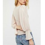 Free People Killer Queen Metallic Blush V-Neck Blouse Size S Photo 1