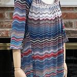 Annalee + Hope  chevron printed red and blue blouse / M / Excellent condi… Photo 1