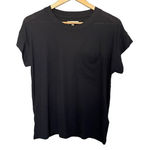Madewell  Black Ribbed Crew Neck Short Sleeve Top‎ Photo 0