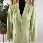 Liz Claiborne Suits Women Size 10 Lapel Notch Collar 3 Button Closure Lime Green Photo 0