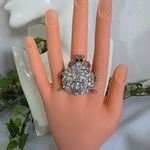 Vintage Statement Silver Beetle Bug Ring with AB Stones Photo 4