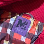 Missoni Denim Red/ Plaid Cinched Waist Puffer Down Jacket Size 6 Red Photo 4