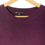 Athleta  Rest Day Crew Neck Sweater Cotton Silk Burgundy Purple Asymmetrical S Photo 2