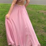 Light Pink lace flowy prom dress with slit size 0 Multi Photo 3