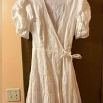 Tanya Taylor Kimora Mini Cotton Wrap Dress in Optic White Photo 2