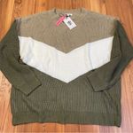 Andree by Unit Colorblock Chevron Cable Knit Ribbed Long Sleeve Crewneck Sweater 3X New Plus Photo 7