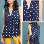 Anthropologie Snail Shirt Conversations Limited Edition Blue Sleeveless Preppy Photo 1