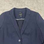 Talbots  Aberdeen Blazer Jacket Womens 12 Petite Navy Blue Cotton Office Career Photo 3