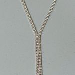 Silver Diamond Diamonds Double Strand Dangle Drop Necklace Choker Jewelry 💎 Photo 0