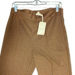 Hem & Thread NWT  Check Print Flare Pants In Russet Brown Size Medium Photo 1