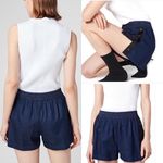 3X1 Snap Off Track Short Bowers Denim Dark Blue Mini Shorts New Size XS Photo 1