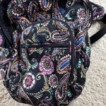 Vera Bradley Backpack Quilted Paisley Print Black Pink Blue Yellow Travel School Photo 5