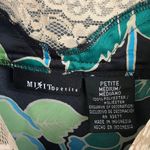 Mixit VINTAGE Black and Blue Floral Cami with Lace Medium petite Photo 5