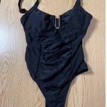 SheIn B6 New Women’s 1pc Swimsuit Ruched Tummy area Gold Detail Black size Small Photo 0