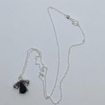 Handmade Silver-Tone Black & Clear Rhinestone Fly Pendant Necklace Photo 3