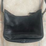Coach Vintage 80s Sling/Saddle Black Leather Shoulder Bag, Back/Interior Pocket Photo 1