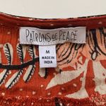 Patrons of Peace sleeveless embroidered floral ruffle hem boho tank, size medium Photo 2