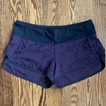 Lululemon Speed Shorts 2.5" Purple and Black Pattern Size 6 Photo 0