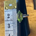 Natural Peridot Sterling Silver Marquise Ring Size 9 Photo 6