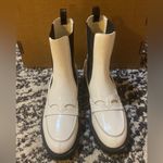 Christian Louboutin  Montezu Lug Flat White Black Leather Chelsea Ankle Boot 40 Photo 2