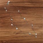 LOFT Womens Long Dainty Beaded Rhinestone Lariat Rope Necklace Feminine Chic Silver Photo 6