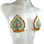 Andi Bagus Andi Baqus Women's Multicolor Crochet Tassel Two-Piece Swimsuit Swimwear Sz S/M Photo 2