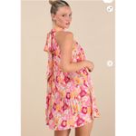 Lulus Ceslie Pink Multi Floral Pleated Shift Mini Dress Size Medium NWT Photo 1