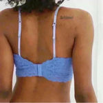 Aerie NWT Real Happy Women’s Size 38DD Wireless Lightly Lined Blue Lace Bralette Photo 2