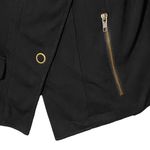 CAbi  Womens Black Asymmetrical Zip Up Snap Moto Pockets Cardigan Jacket Size‎ S Photo 4