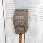 Love Tree Houndstooth Knit Button Side Mini Skort Tan Black Large Photo 2