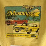 RE/DONE Womens Cropped Hoodie Sweatshirt Ford Mustang Long Sleeve Yellow XS/S Photo 4