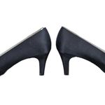 Adrianna Papell Jude Heels Shoes 7.5 Wide Black Satin Lace Special Occasion Photo 4