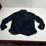 CP Shades  Black Velvet Collared Shirt Womens Long Sleeve Button Front Size Large Photo 9