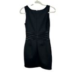 Guess  Vintage Black Pleather Mini Dress Size 2 Sleeveless Faux Leather Party Photo 4