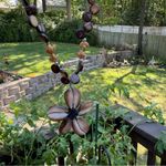 Cowrie Shell Flower Pendant Necklace Pendant Handcrafted Boho Beachy Glossy Brown Photo 4