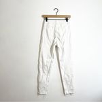 Sandro  Button Front White Slim Jeans Raw Hem Photo 4