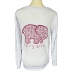 Ivory Ella  white long sleeve crewneck stretchy t-shirt women's size small Photo 3