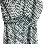 Elle Zeitoune Grace White Teal Polka Dot l Halter High Neck Formal Gown Large Blue Photo 14