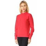 Helmut Lang  Distressed Garment-Dyed Split-Neck Red Cotton Sweatshirt XS Photo 1