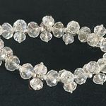 Chunky Statement Aurora Borealis Faceted Glass Crystal Bead Stretch Bracelet Silver Photo 4