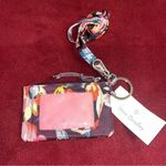 Vera Bradley  lanyard ID card holder coin pouch - brick red floral NWT Photo 1