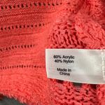Lane Bryant Open Knit Fringe Duster Cardigan Women's 14/16 Coral Pink Open Photo 7
