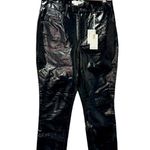 Good American NEW Good Classic Faux Leather Straight Leg Pants Black 8/28 NWT Photo 4