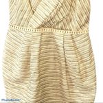 Axara Paris Linen Blend Faux Wrap Mini Cocktail Dress Size8 EU40 Metallic Thread Size 8 Photo 6