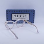 Gucci  Cream Cat-Eye Glasses Photo 5