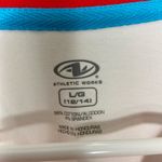 Athletic Works women’s white color stripe v-neck 3/4 sleeve active stretch shirt Photo 3